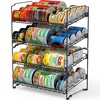 Simple Houseware 2 Tier Can Rack, Black - 2 Pack