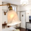 Eumyviv Bell Shaped Alabaster Glass Lamp Shade Replacement with 1-5/8-inch