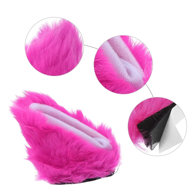 X AUTOHAUX 1 Pair Motorcycle Plush Cat Ears Shape Helmet