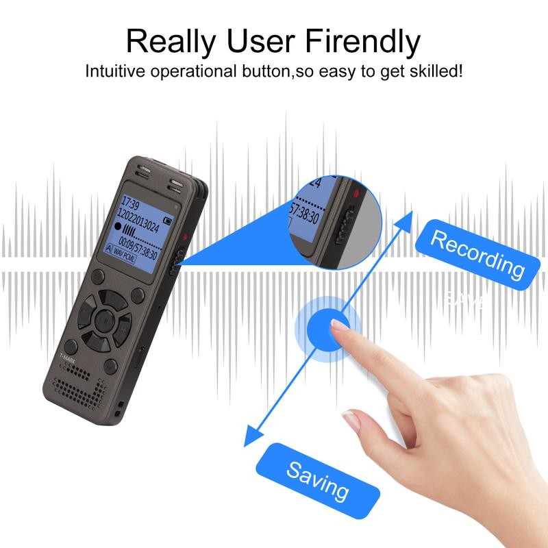 V618 Digital Voice Recorder 64GB with Advanced Noise Reduction, MP3