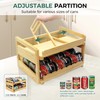 MinBoo Adjustable Can Organizer Rack, Two Tier Bamboo Stackable FIFO