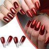 2 Boxes Red Chrome Nail Powder Metallic Mirror Effect Holographic
