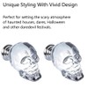 SEIWEI 2Pcs Crystal Glass Door Knobs Skull Clear Drawer Knobs