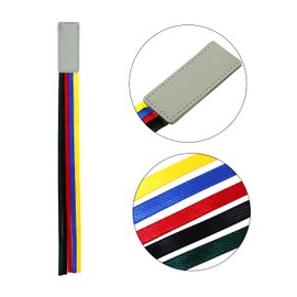 PPhtony Bible Ribbon Bookmark Artificial Leather Multiple Page Marker with 5 Color Ribbons for Book Lover Reader Teacher Student Christmas Gift (Gray)