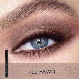 Focallure 2 in 1 Eyeshadow and Eyeliner Pen, Shimmer Cream Eyeshadow Stick, High Pigmented Eyeshadow, Highlighter Eye Liner, Multi-Dimensional eyes Look - Color: #22 FAWN