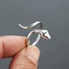 925 Plated Silver Snake Ring for Women Men,Cute Mouse Forefinger
