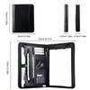 Eshow Leather Portfolio Professional Business Padfolio with Zipper - Interview