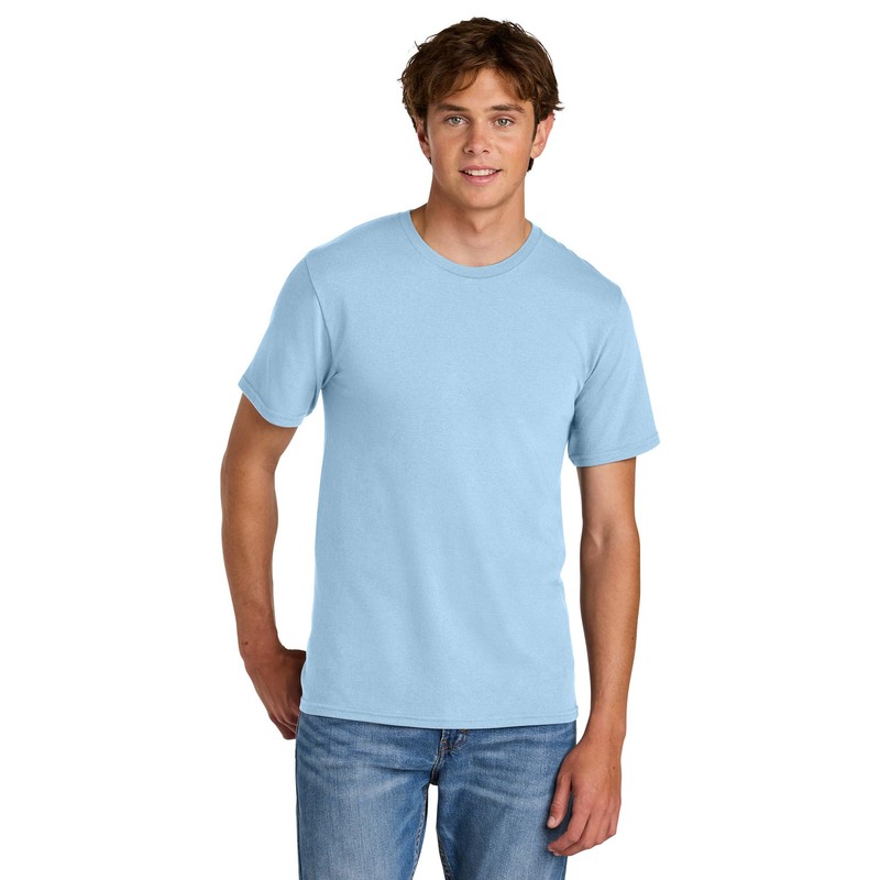 Joe's USA Lightweight Easy Cotton Tee-M-Ice Blue