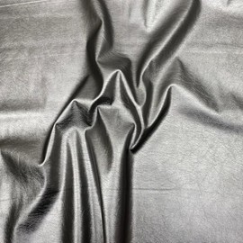 Premium Leatherette Fabric 55” Wide PVC Material Durable Luxury Leather Look Upholstery Costume Crafts Sold Per Metre (Grey)