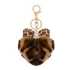 Sdopbinbin Leopard Bow Keychain for Purse Bag Charm Accessories Brown