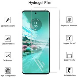 SRSRROP Pack of 3 High Sensitivity Hydrogel Film for Motorola Razr 50/50 Ultra/60/Razr 2024 6.9 inches, Flexible HD Clear, Fingerprint ID Support, Scratch-Resistant, No Bubbles