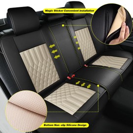 TTX Car Seat Covers Full Set Fit for Nissan Altima 2009-2024 2025 Breathable Leather Seat Protector with Airbag Compatible Automotive 5 Seat Cushions Cover with Beautiful Patterns (Grey)