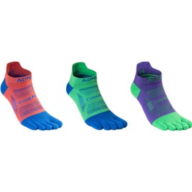 Achsoo 3 Pairs Five Finger Toe Socks Running Anti-Blister Sweat Wicking Quick-dry Breathable Sport Socks Crew Socks (E4837-3 Pairs/Low Cut- M (Size 5-7.5))