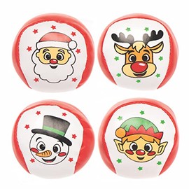 Baker Ross FC251 Christmas Softballs - Pack of 8 Toys for Children, Ideal for Party Bags and Small Gifts for Children or Santa Claus
