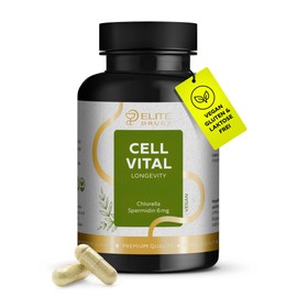 Cell Vital idine Capsules High Dose 6 mg - Longevity Complex with Cell Protection - idine from Chlorella Algae Powder - 90 Pieces Vegan, Gluten-Free & Lactose Free - 3 Month Supply - Made in Germany