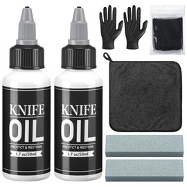 LemonRoad 108 Pcs Knife Oil Rust Eraser Kit Includes Rust Remover Sword Maintenance Oil Microfiber Cloth Black Gloves Cotton Swabs for Carbon Steel Blade, Cleaning, Protection and Lubricant Care Set