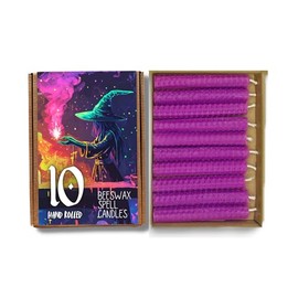10 4" (10cm) Beeswax Spell Candles Set (8 Lavender)
