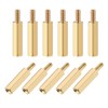 sourcing map M2.5 x 16 mm + 6 mm Brass