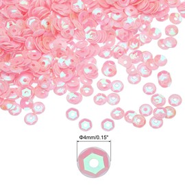 sourcing map Loose Sequins 4MM Glitter Sequins 3000Pcs Cup Sequins Embroidery Sequins for Jewelry Making Crafts Sewing,Light Pink