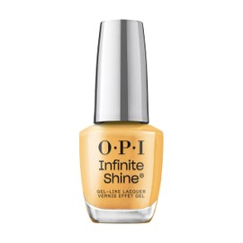 OPI Infinite Shine Long-Wear Bright Crème Finish Opaque Yellow Nail Polish, Up to 11 days of wear & Gel-Like Shine, Ready, Sunset, Glow, 0.5 fl oz