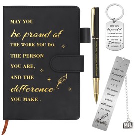 Candcamp Thank You Gifts Appreciation Gifts Birthday Presents Inspirational Motivational A5 Black Notebook Pen Bookmark Keyring Leaving Present for Men Women Colleagues Employee Nurse Teachers