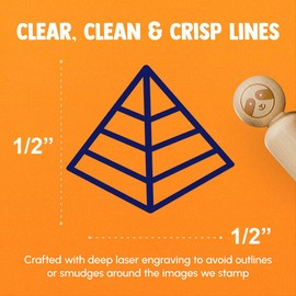 Pyramid Egypt Outline Rubber Stamp for Stamping Crafting Planners - 1/2 Inch Mini