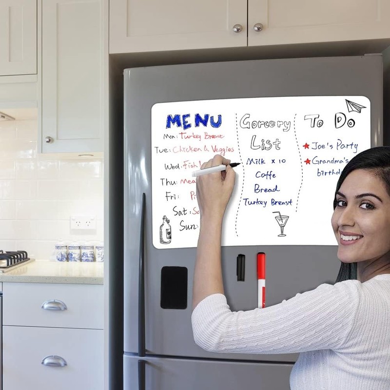 ANLIOTE Magnetic Dry Erase Board Fridge White Board Sheet 20x13