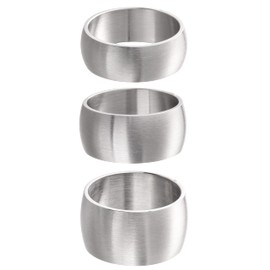 meditoys Stainless Steel Ring for Men and Women Band Ring 8.10 or 12 mm Wide Matte Silver / Brushed or Polished Silver, Stainless Steel