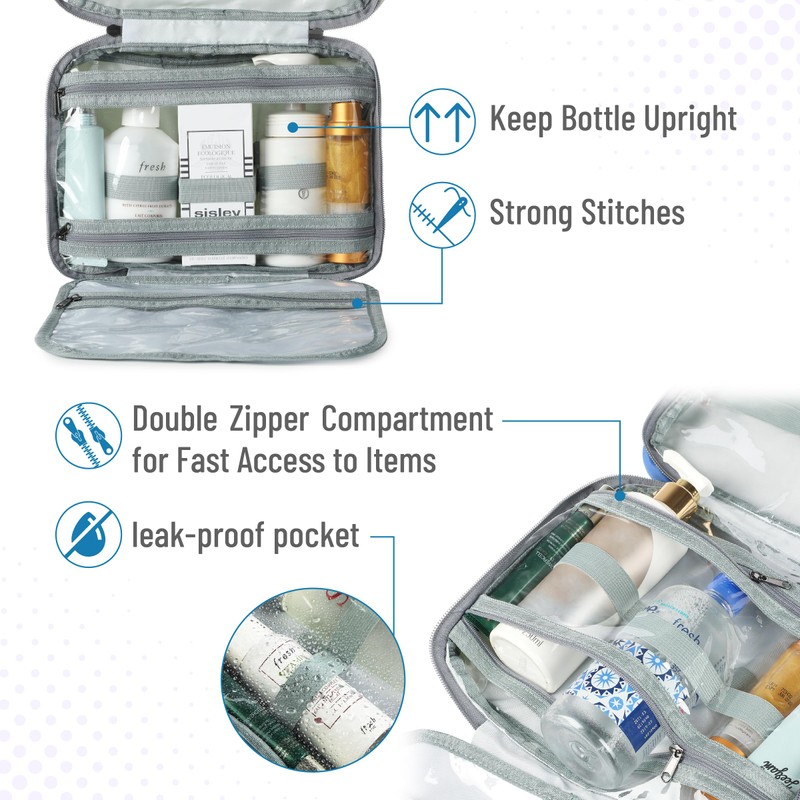 Ms. pen- Travel Toiletry Bag Organizers, Teal, Makeup Travel Bag