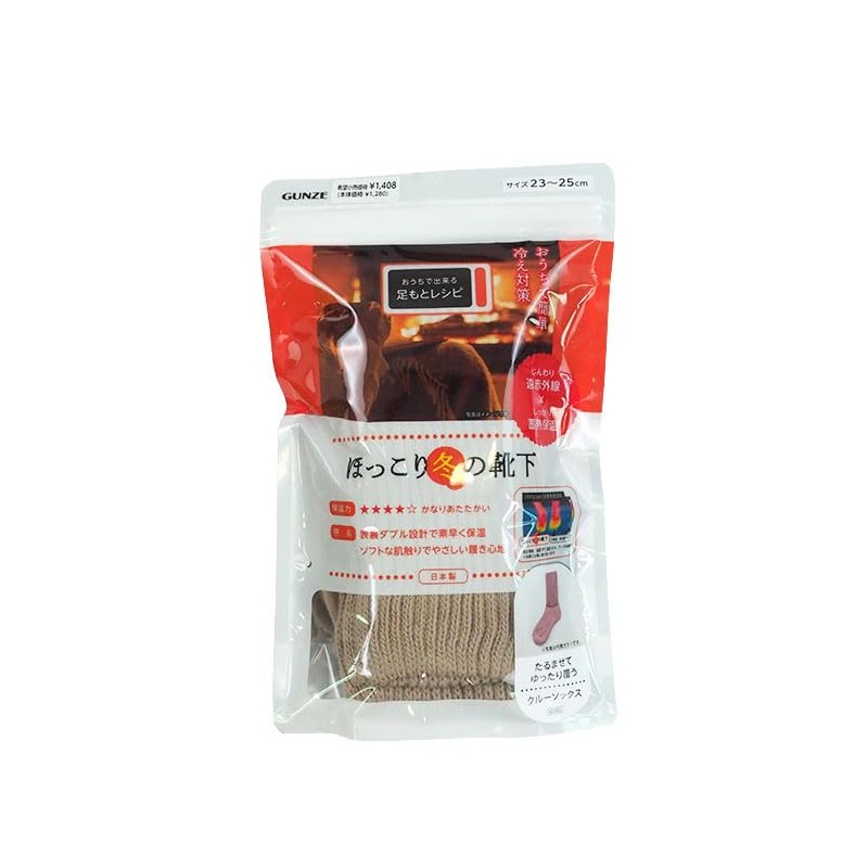 Gunze RCU502 Women's Socks, Recipe for Foots, Crew Length, Warm