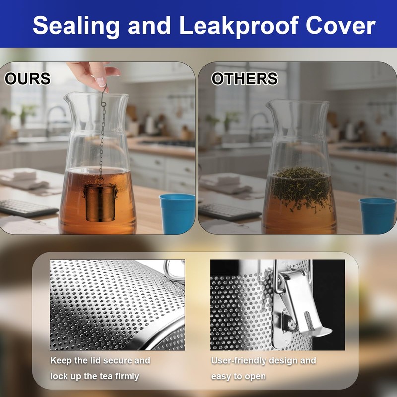 Caylielam Large Tea Infuser for Loose Leaf Tea with Drip