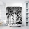 VividHome Beach Shower Curtain for Bathroom Tropical Palm Tree Landscape
