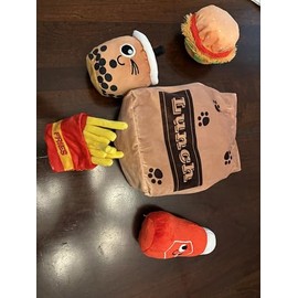 5-Piece Bagged Lunch Squeaky Plush Dog Toy
