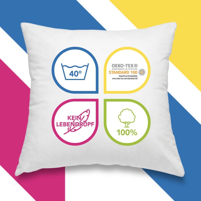 wometo Set of 2 Feather Cushions, 100 % Feathers, OekoTex