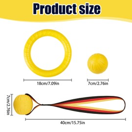 Homly Dog Frisbee & Balls Set – Durable Dog Toys for Aggressive Chewers, 3 Pack Frisbee Dog Toy & Dog Ring Toy with Solid Durable Dog Balls, Floating Frisbee for Dogs Outdoor Training