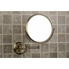 Brass 8" Magnifying Mirror for Bath, Wall Mounted, Swing Arm,