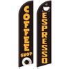2 Pack Coffee Espresso Feather Flags Cafe Banner, Fashionable