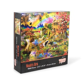 Noah's Ark Animal Puzzle for Adults and Kids | Difficult 1000 Piece Jigsaw Puzzle Toy | Fun Quarantine Gifts | Interactive Brain Teaser for Game Night | 28 x 20 Inches
