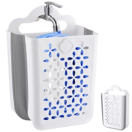 DANHMAO Expandable Garden Hose Holder Self Draining Hose Storage Organizer for 25-50ft Hose Storage Container Hose Carrying Case for Outside Yard, Garden, Patio