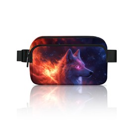 Wolf Fanny Pack Fashion Belt Bag Lightweight Waist Pouch with Adjustable Strap Mini Crossbody Bags for Women Travel Sports Running