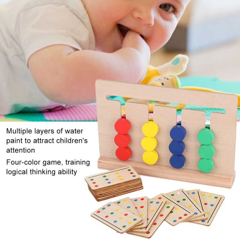 Four Color Game Children Logical Training Toys Wooden Baby Cognitive
