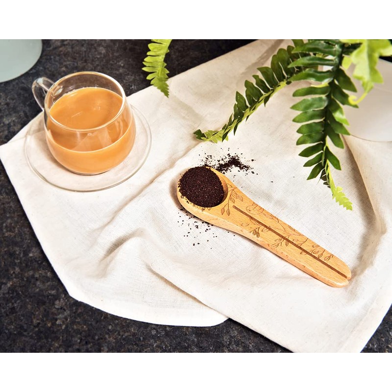Talisman Designs Get Real Solid Beechwood Coffee Scoop/Clip, Nature Design,
