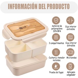 Bento Box Fiambrera Lonchera para Adultos, Caja de Almuerzo de Estudiante,1400ml-4 Compartimentos, con Púas de Alimentos, Tazas para Tartas, Apto para Microondas/Lavavajillas/Congelador(Caqui)