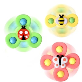 Thunder Group 3 Pcs Suction Cup Spinner Toys|bath fidget spinner for Babies|Baby Suction Spinner Toys for Toddler|Baby Fidget Spinners for Babies|window spinners toy Unisex Under 6 Year (Fluttering)