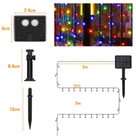 Etopgo Solar String Lights Outdoor Garden, 16FT 50LED Solar Fairy Lights Waterproof 8 Modes Outdoor Light for Tree,Patio,Garden,Yard,Home,Wedding,Party ﻿