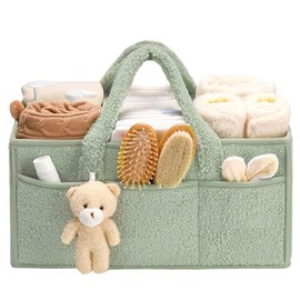 Afenau Nappy Bag Organiser, Changing Organiser Home with Handles & Compartments, Portable Nappy Organiser on the go, Durable Nappy Organiser, Changing Basket Organiser for On the Go Travel, Home