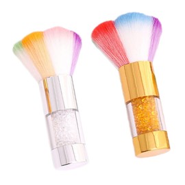 BIUDECO Portable Makeup Brush 2pcs Blush Brush Set Beauty Makeup Tools Natural Bristles Easy to Hold Suitable for Women of All Ages