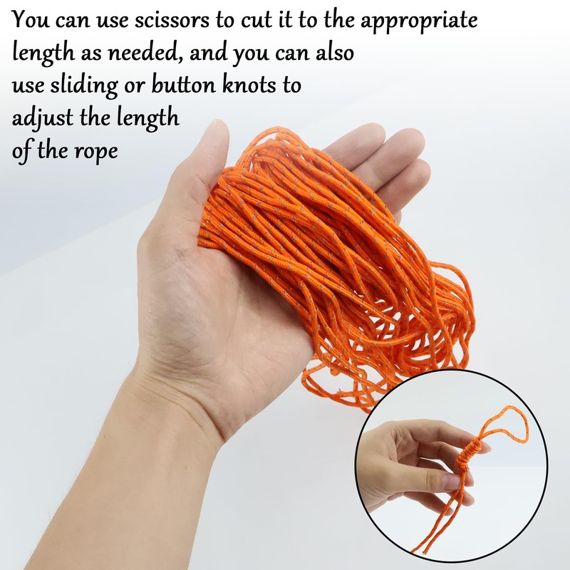 2mm Reflective Guyline Rope, Camping Cord Fluorescent Guyline Camping Paracord