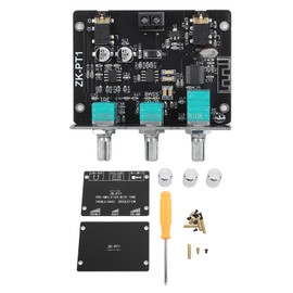ZK PT1 Wireless BT 5.0 Decoder Board 2 Channel Stereo AUX Output BT Receiver Amplifier Board with Treble Bass Control DC5‑24V