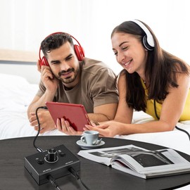 2 Set 3.5mm Audio Switcher, 2 Input 1 Output/1 Input 2 Output Audio Splitter Switcher, Switcher Box,One-Key Mute Button